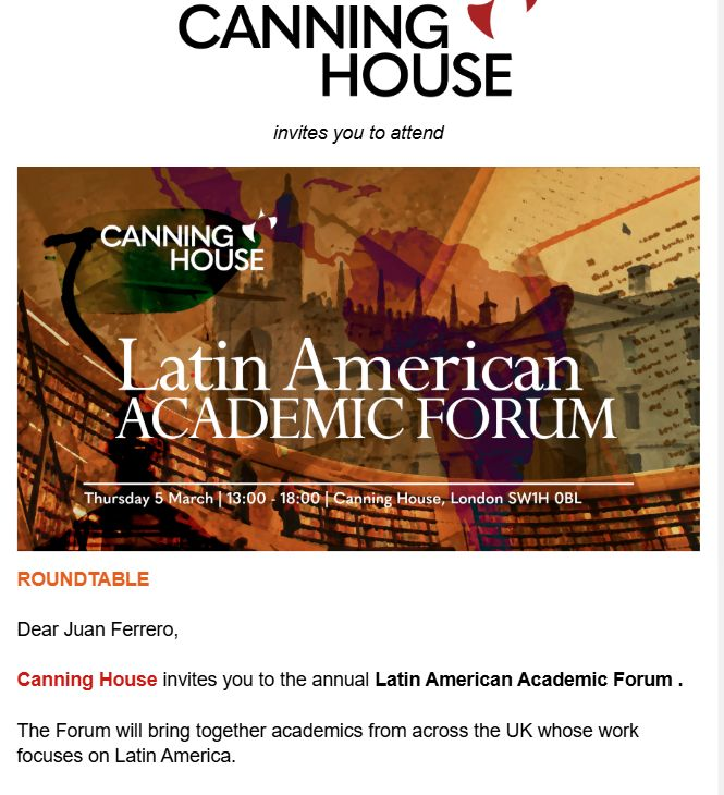 jpfbath's tweet photo. Pleased to have been invited to take part in the Canning House Annual Latin American Academic Forum!

Looking forward to connecting with UK-based academics and discussing the latest research on the region across politics, history, economics, and more.

https://t.co/Osd0SYGidJ https://t.co/Km1MLRlIi9