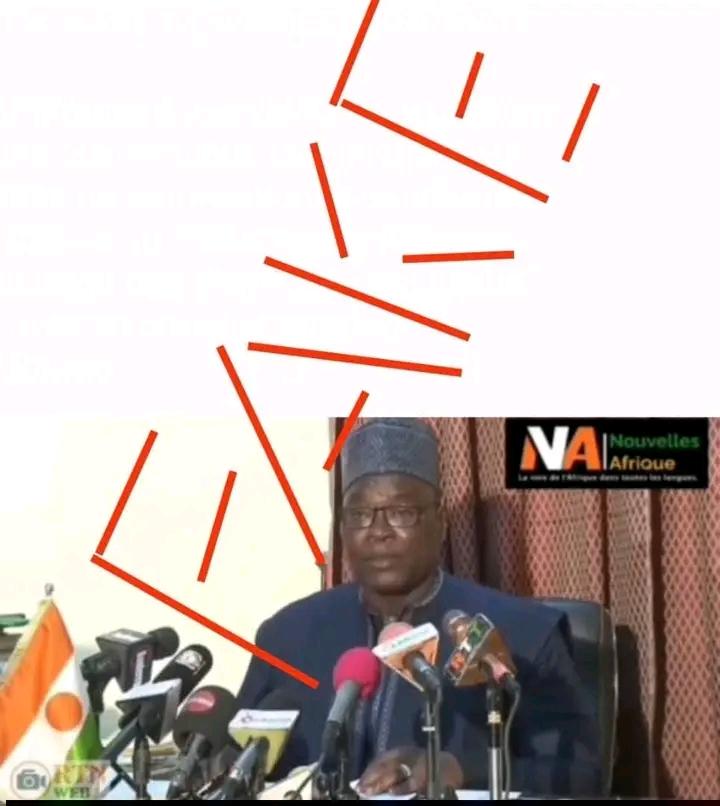 AzizHassoumi's tweet photo. #Niger #Fake_News 
#Fact_Checking: Le ministre de la Justice n'a animé aucune conférence de presse, ce jeudi 12 février 2026, sur l'attaque de l'aéroport de Niamey. 
Contrairement à la vidéo, au communiqué et aux articles relayés sur les Réseaux sociaux et repris par certains médias, il s'agit d'un grossier montage qui relève de la désinformation et de la #manipulation.