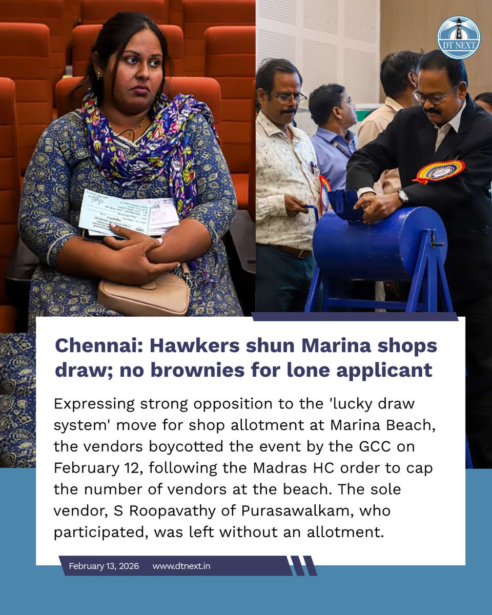 dt_next's tweet image. Expressing strong opposition to the 'lucky draw system' move for shop allotment at #Marina #Beach, the #vendors boycotted the event by the #GCC on February 12, following the Madras HC order to cap the number of vendors at the beach. 

🖊️ @Prithivrajanbu  
dtnext.in/news/chennai/c…