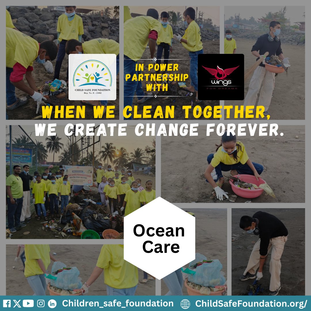 childsafefound1's tweet photo. Child Safe Foundation × Wings for Dreams came together with one mission cleaner beaches and a greener tomorrow. This collaboration is not just about cleaning shores; it’s about building responsibility, unity, and lasting impact. 💖🙌
#StrongerTogether #BeachCleanup #CleanCoast https://t.co/mlB3DQZktE
