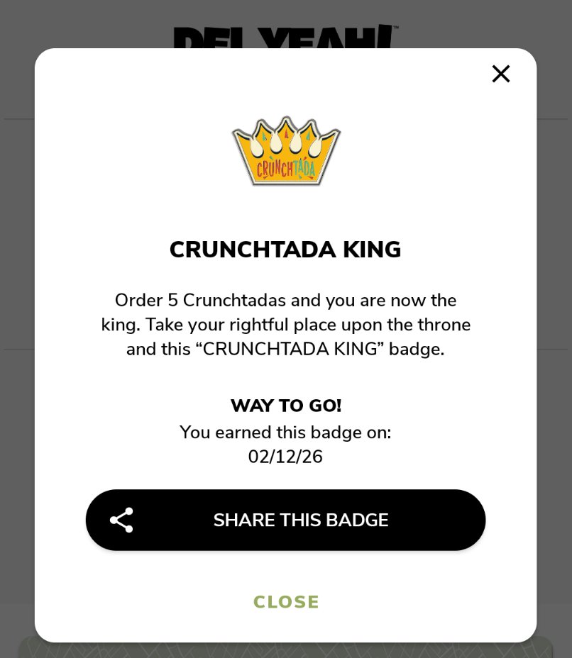 You will all address me as Crunchtada King. Thank you 👑😏 #DelTaco