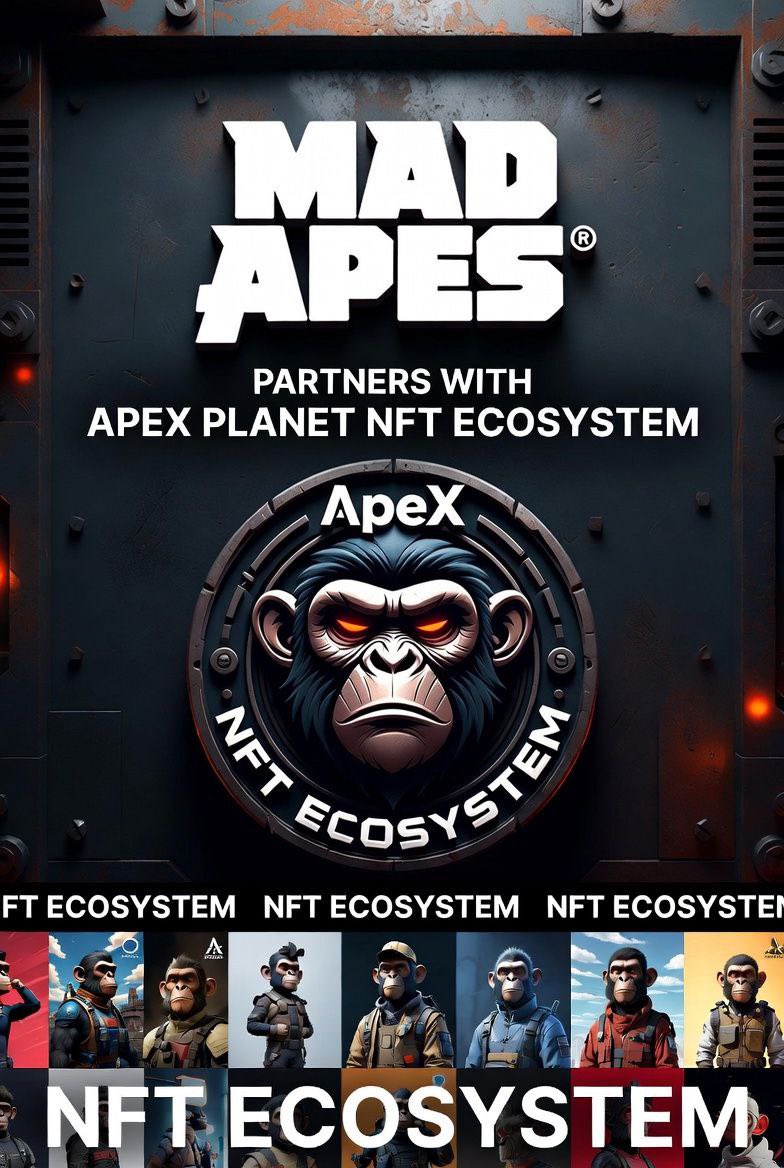 Huge Partnership with <a href="/ApexPlanetNFT/">Apex Planet 🌎</a> for NFT Collection. Apex Planet will be the leader in #NFTCollections on <a href="/MagicEden/">Magic Eden 🪄</a> 

$Madape is going Global, Early Apes Eat 🦍 
Royalties for #NFTs will Fuel the Madape
Now Deflationary with 11M burned 🔥 

dexscreener.com/solana/Grgpicu…