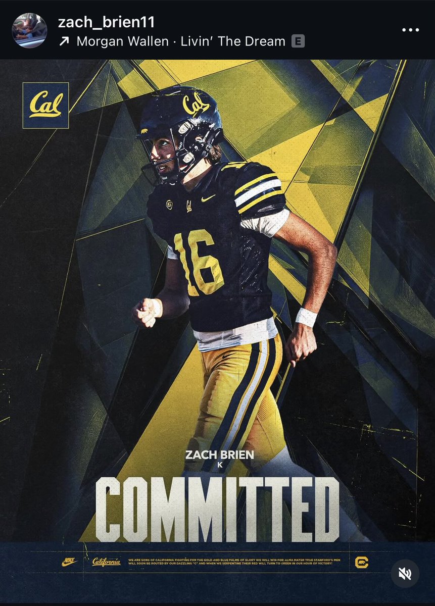DanielGamboaDC's tweet photo. A family legacy will continue in Berkeley. Zach’s father Doug was a two-time all-conference kicker at Cal, and later won Super Bowl XXIX with the 49ers. https://t.co/ZqdlwOl36x