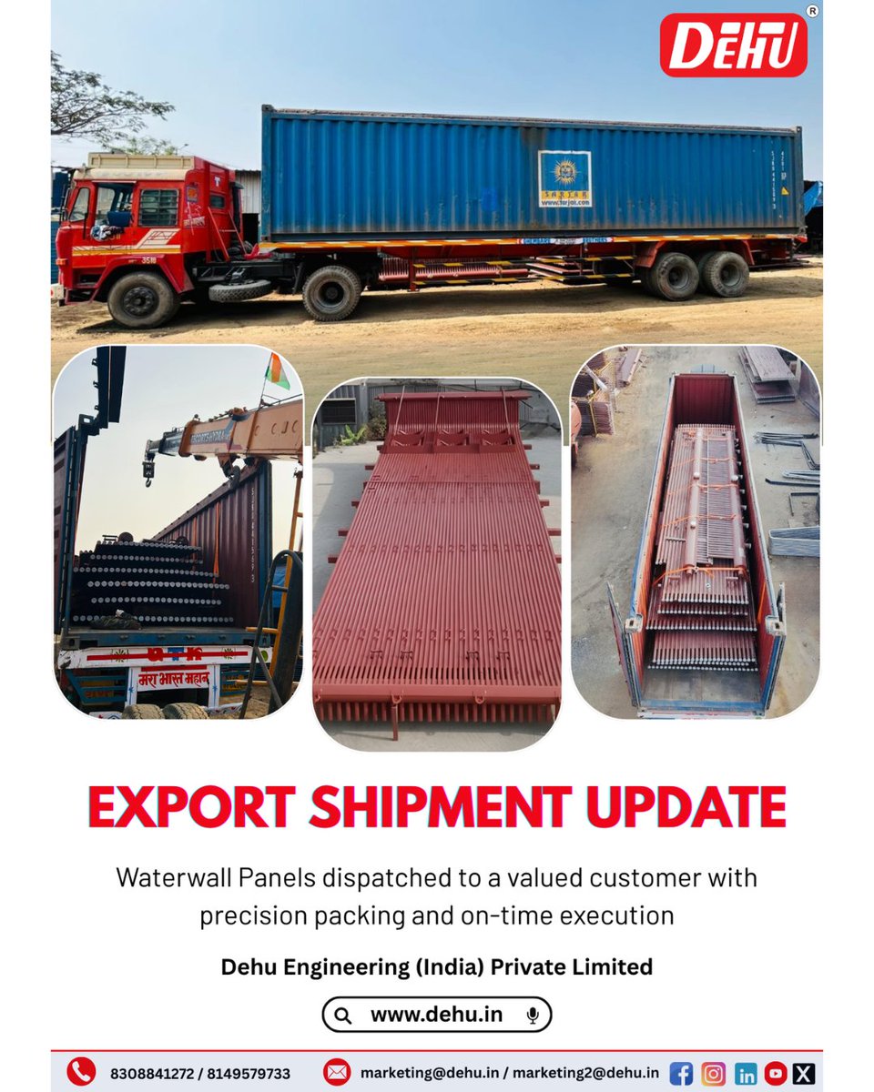 DehuDeipl's tweet image. 🌍 𝗘𝗫𝗣𝗢𝗥𝗧 𝗦𝗛𝗜𝗣𝗠𝗘𝗡𝗧 𝗨𝗣𝗗𝗔𝗧𝗘
We’re pleased to share the successful export dispatch of 𝗪𝗮𝘁𝗲𝗿𝘄𝗮𝗹𝗹 𝗣𝗮𝗻𝗲𝗹𝘀
📲8308841272 / 8149579733
📧marketing@dehu.in / marketing2@dehu.in
🌐 dehu.in
#ExportUpdate #DehuEngineering #DehuGroup #DehuTeam