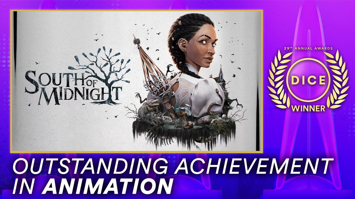 Congratulations to South of Midnight for taking home the #DICEAwards in Outstanding Achievement in Animation!