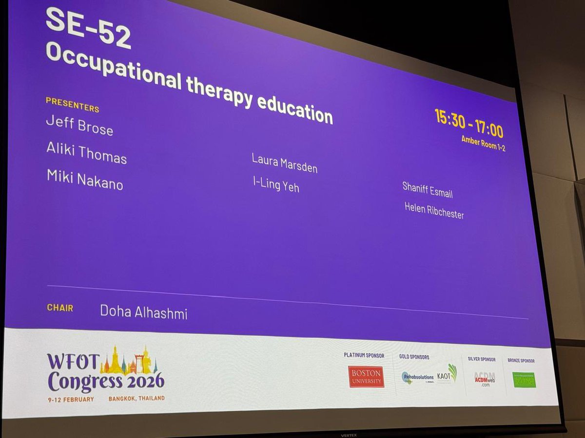 أن تكون جزءاً من هذا التخصص العميق
أن تشارك الآخرين تجاربهم و يشاركونك تجربتك 
أن تُدرك مدى تقارب المسافات رغم شساعتها
و أن همومنا في النهاية لا تختلف ! 

لقطات من مشاركتي في المؤتمر الدولي للمعالجين الوظيفيين 
#علاج_وظيفي 
#OccupationalTherapy
#WFOT2026
#WFOT 
#Rehabilitation