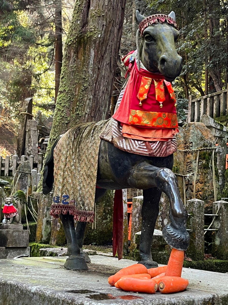 二の午のお山にお参りです
お馬さんが人参をお供えされてました🐎🥕