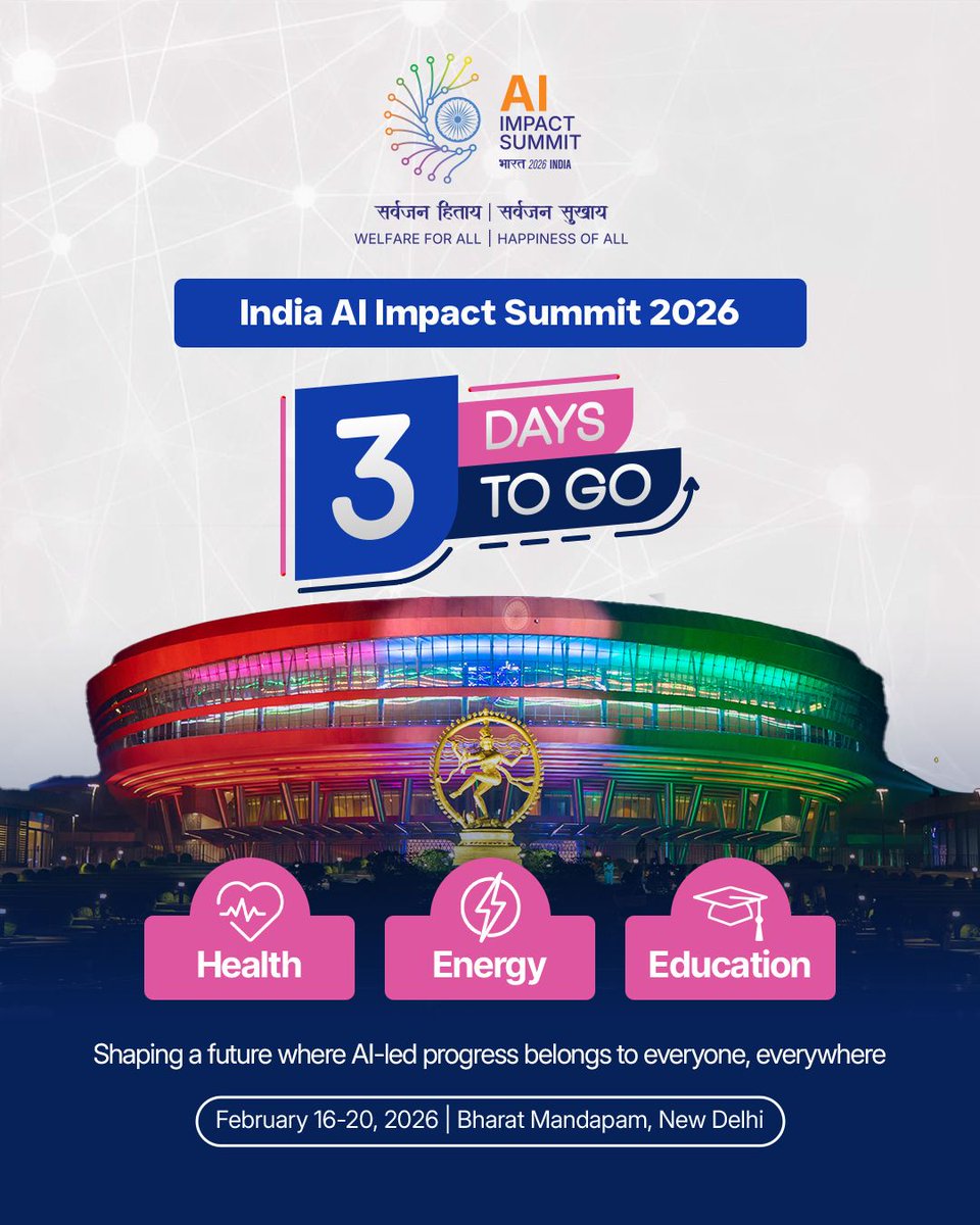 Just 3 days left!

Bharat Mandapam will welcome the minds shaping the future of AI. As India prepares to host the world at the India AI Impact Summit 2026, this is where breakthrough ideas translate into real-world impact.

February 16 - 20 | Bharat Mandapam, New Delhi