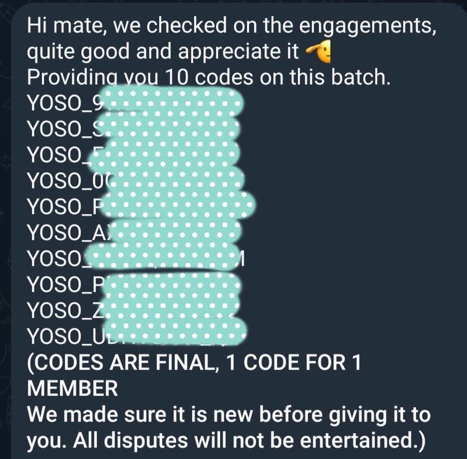 mrptechofficial's tweet image. 💥💣 YOSO INVITE CODE GIVEAWAY 

🏆 Got 10 Invite Code From YOSO TEAM FOR MRPTech Community 

👏 I Will Pick Winner In 3 Hours 

⚡ Tasks 👇👇

🥳 Follow @mrptechofficial  + @yososocial 
💕 Like + Retweet This Post
😃 Do A Lovely Comment 
☑️ Done You Are In