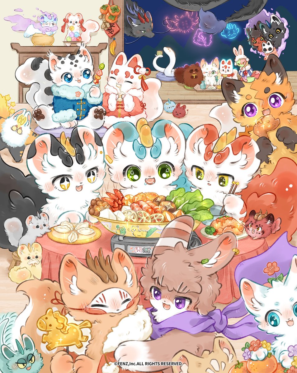 The Fabulous Beasts Chinese New Year’s Eve artwork is here! Let’s enjoy hot pot together!

有兽焉除夕贺图来啦！一起吃火锅！

#有兽焉 #fabulousbeasts #chinesenewyear #中国新年 #除夕 #NewYearArt