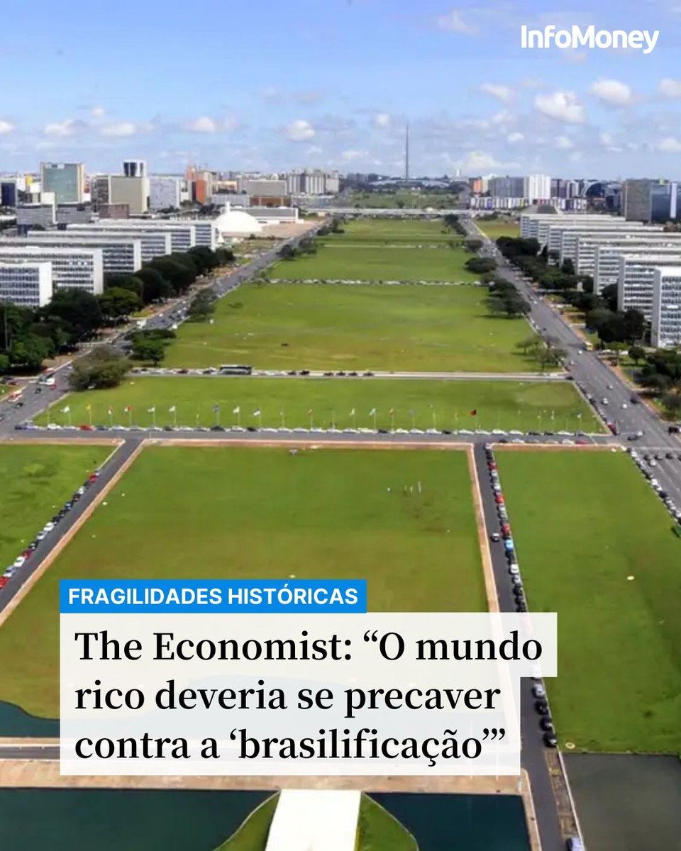 A PUBLICAÇÃO CITOU COMO DESAFIOS A SITUAÇÃO FISCAL E O AVANÇO DOS INTERESSES DE GRUPOS PODEROSOS

Segundo a publicação, “o aviso mais oportuno para muitas das grandes economias do mundo vem do Brasil”, um país que, apesar de exibir crescimento razoável, banco central independente