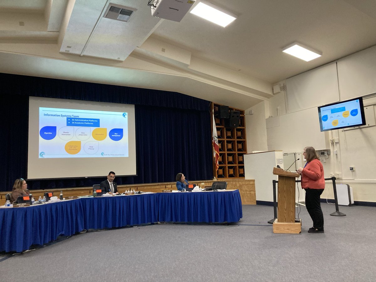 RMontielPamela's tweet photo. Thank you to Director Oliveira for tonight’s presentation on the Technology Department and their work in educational tech AND keeping our systems and students safe! @SBUSD_NEWS #teamSBUSD https://t.co/xbSJangIhs