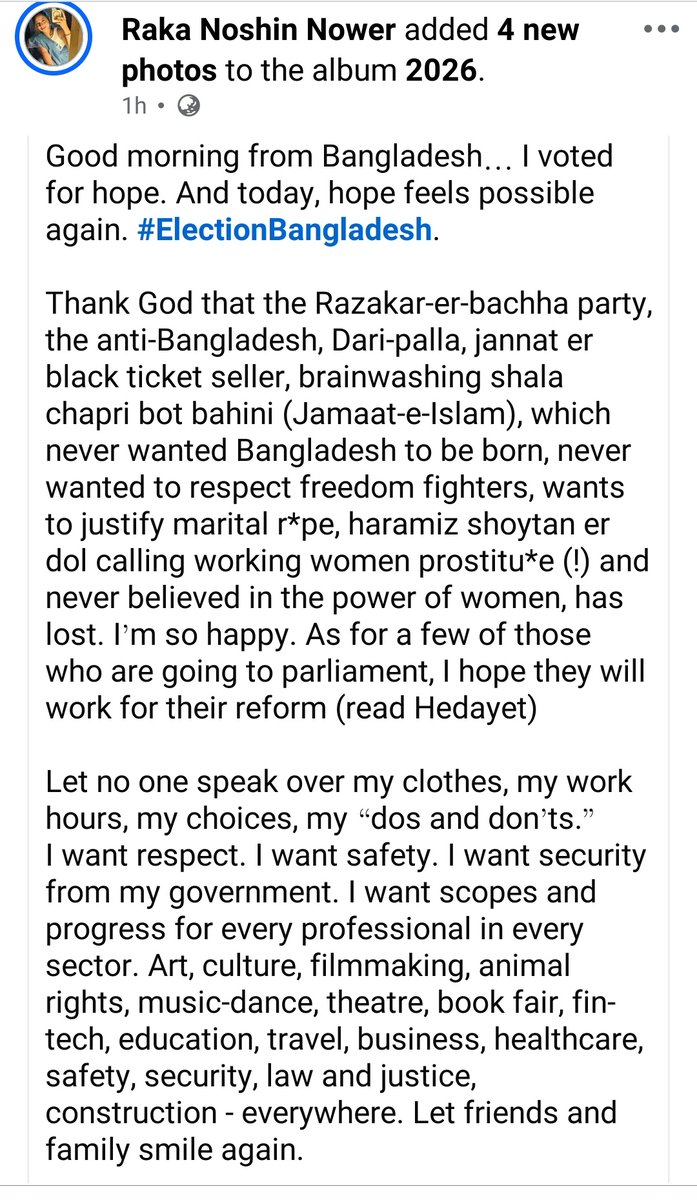 iSoumikSaheb's tweet photo. Women's Celebrate BNPs Win In Social Media. 

Remember @bdbnp78, It Wouldn’t Have Been Possible For U To Win Landslide Unless This Womens Who Out Of Their Zone / Choice Went To Vote For U. 

They Voted Basically To Stop Jamaat Mainly #BangladeshElections2026 https://t.co/8tzdSq0LyN
