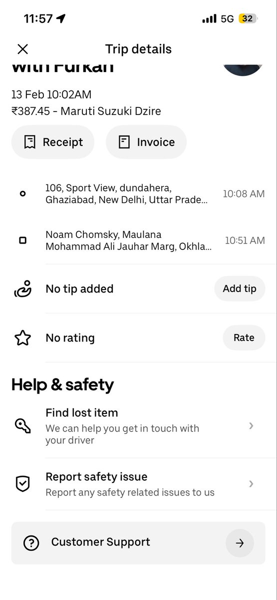 aviatorrb06's tweet photo. @Uber_India @Uber_Support I booked a cab from airport, the fare was 676. Upon arrival of location the driver did not end the ride and took the payment. When he ended it, the fare changed to 387. Please guide on how to get extra payment back. https://t.co/V70xCHI9f9