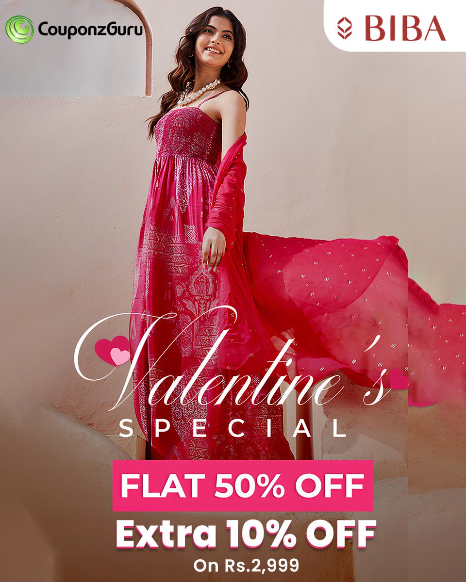 couponzguru's tweet image. Valentines Special Offer!
Get Upto 60% Off On Clothing Collection &amp;amp; More.
Also Avail Extra 5% Coupon Off Using The Code.

Visit CouponzGuru To Get The Offer.

#fashion #valentinesday #giftingideas #dealoftheday #SaveBig #ethnicwear #CouponzGuru