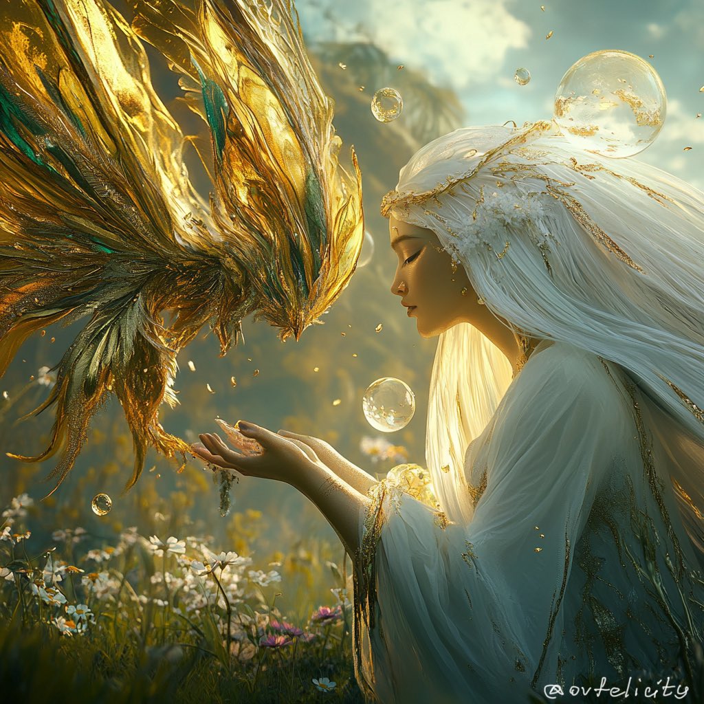 OVfelicityNFT's tweet photo. — I bow my head and make a pact with myself to treat my own light and others’ wings more gently. — ChatGPT
— What small action could help you support your inner light today?
#madewithlove #nft #dribbbleinvite #aiart #midjourney #aiartist #chatgpt #innerlight https://t.co/C7SadrPRXf