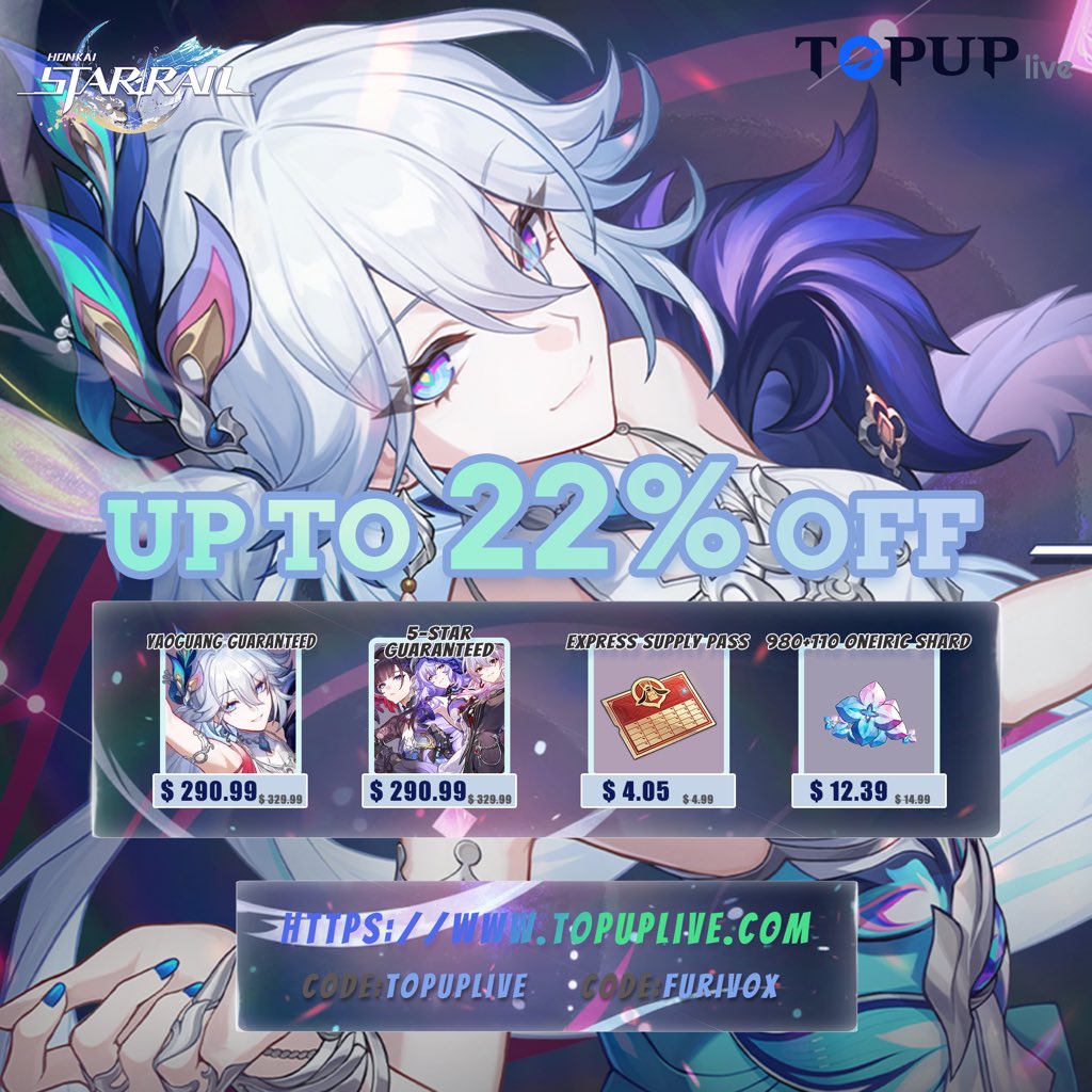 ✨ Yaoguang, the Luminous Seer, has arrived!

⚔️ Master of the Deca-Light Reflection Barrier

🌌Unique Elation Zone + team buff—Xianzhou must-pull!

🔥 Use Code: [topuplive] or [furivox]

👇 Top up here: topuplive.com/?channId=media