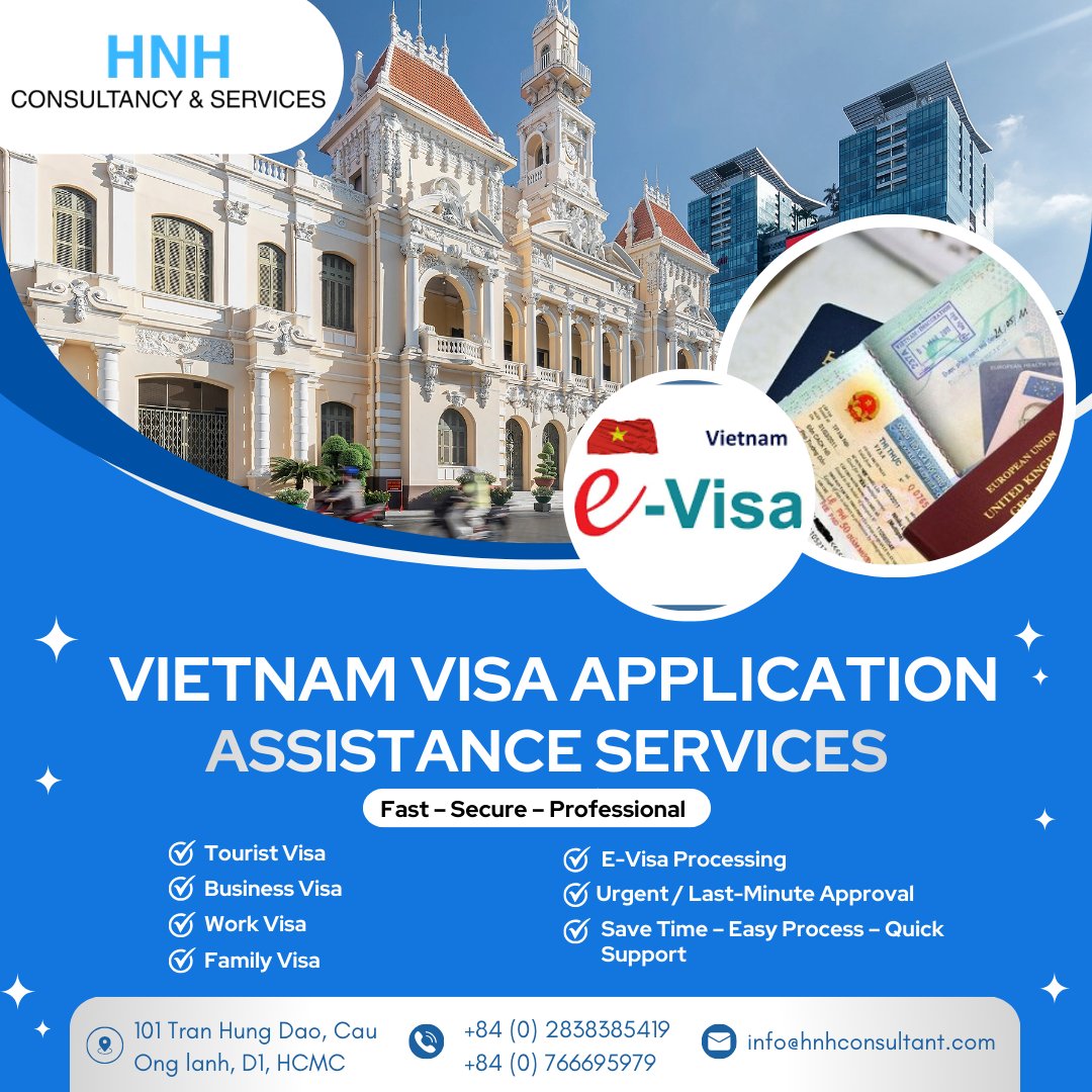 HNHConsultant's tweet photo. VIETNAM VISA APPLICATION ASSISTANCE SERVICES: At HNH, we provide the Vietnam visa application services with our fast, secure, and expert assistance for tourist, business, and working visas. https://t.co/xEYzlUR9rI