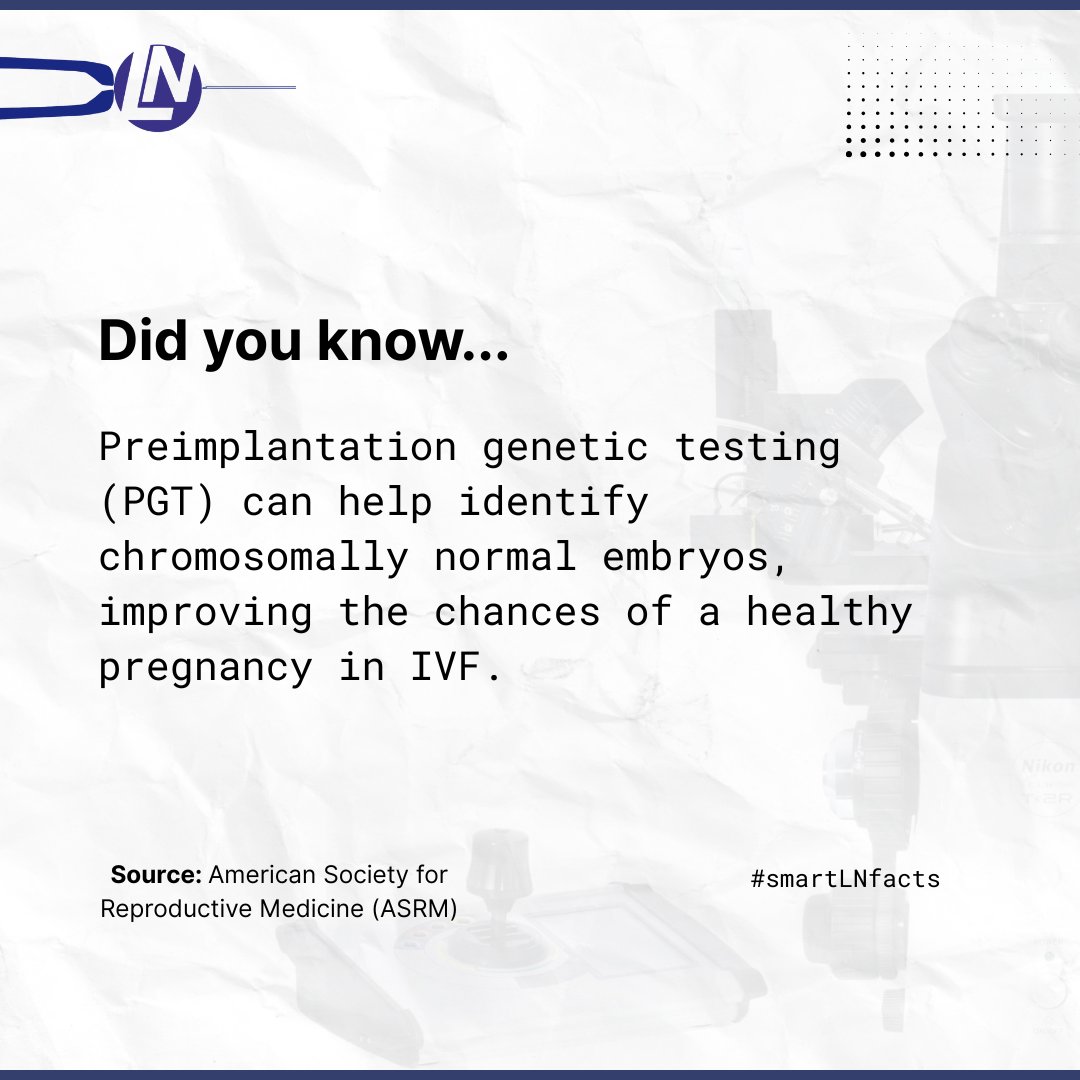 LuigsNeumann's tweet photo. Preimplantation genetic testing (PGT) can help identify chromosomally normal embryos, improving the chances of a healthy pregnancy in IVF.

#DidYouKnow #IVFScience #GeneticTesting #FertilityCare https://t.co/wQSvc3lFbo