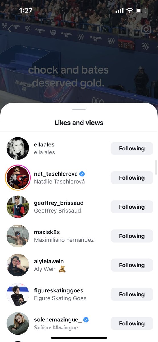 sampanda24's tweet photo. The amount of skaters that liked this post saying Chock and Bates were robbed. The way there’s 3 French skaters including Geoffrey and Locia. (also Amber reposted) https://t.co/WXHV8RWhcP