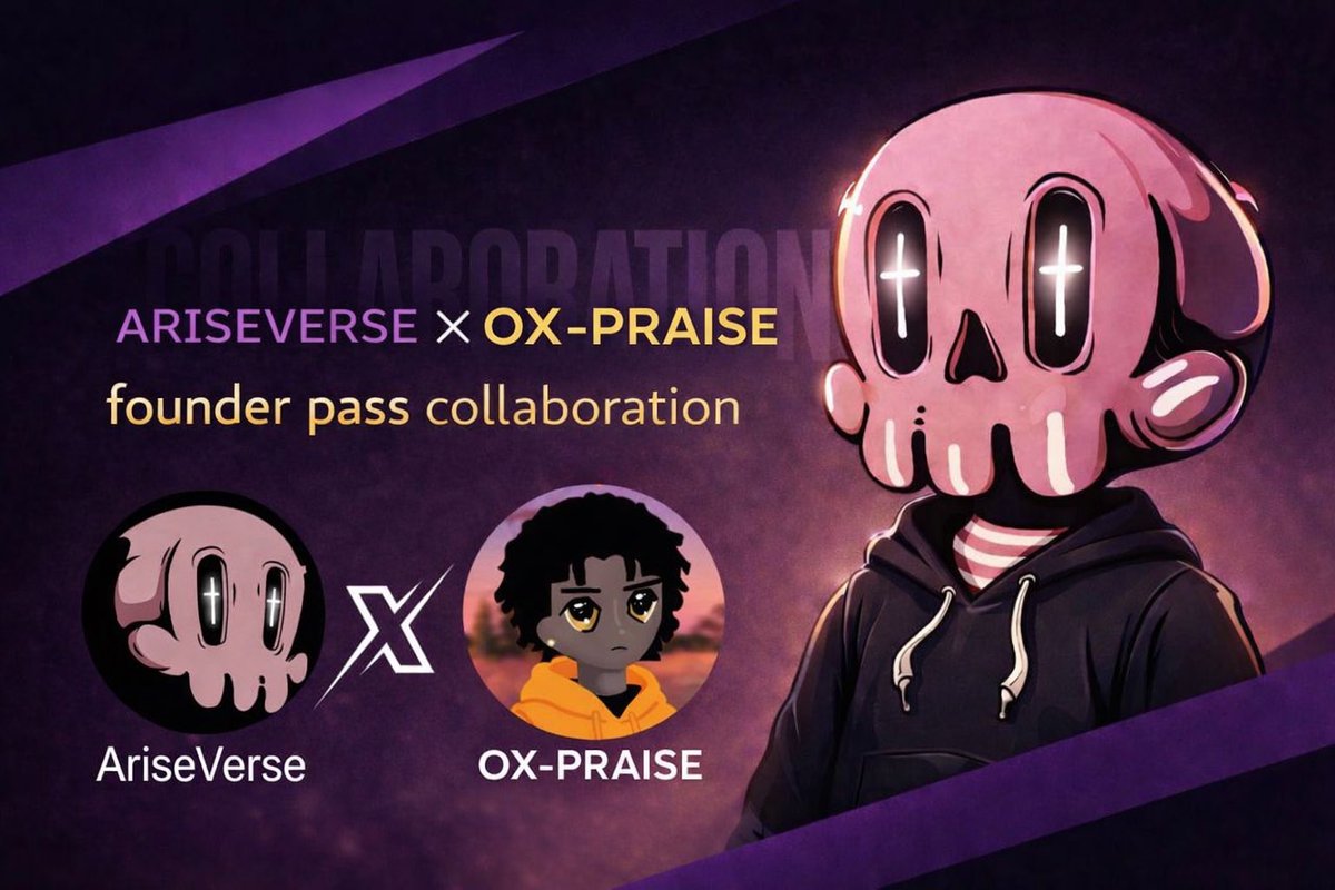 NFT WL GIVEAWAY

<a href="/AriseVerse/">AriseVerse</a> is the first iNFT powered by <a href="/Arise_Market/">AriseMarket</a> coming to <a href="/0G_labs/">0G Labs (Home of Infinite AI)</a> 

Mint Date : Feb 23rd
Supply : 999
Chain : <a href="/0G_labs/">0G Labs (Home of Infinite AI)</a> 

We’re giving away 2x FCFs WL spot 

To enter :

✔️ Follow <a href="/investor_praise/">Øx-PRAISE | 🧡🌍</a>  <a href="/Arise_Market/">AriseMarket</a>              
       &amp; <a href="/AriseVerse/">AriseVerse</a> 
✔️ Like