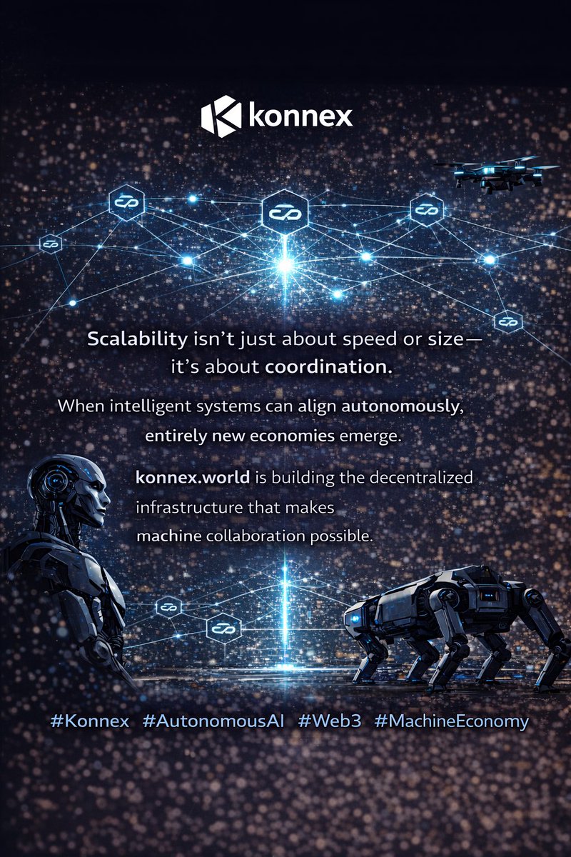AlexanderB7098's tweet photo. To unlock their full potential, they need trustless coordination and shared infrastructure.
https://t.co/QVVa8cgOSx is powering the network that enables autonomous systems to move and build together. 🌐
#Konnex #DecentralizedAI #Web3 #FutureInfrastructure https://t.co/mgOEmQ50fF