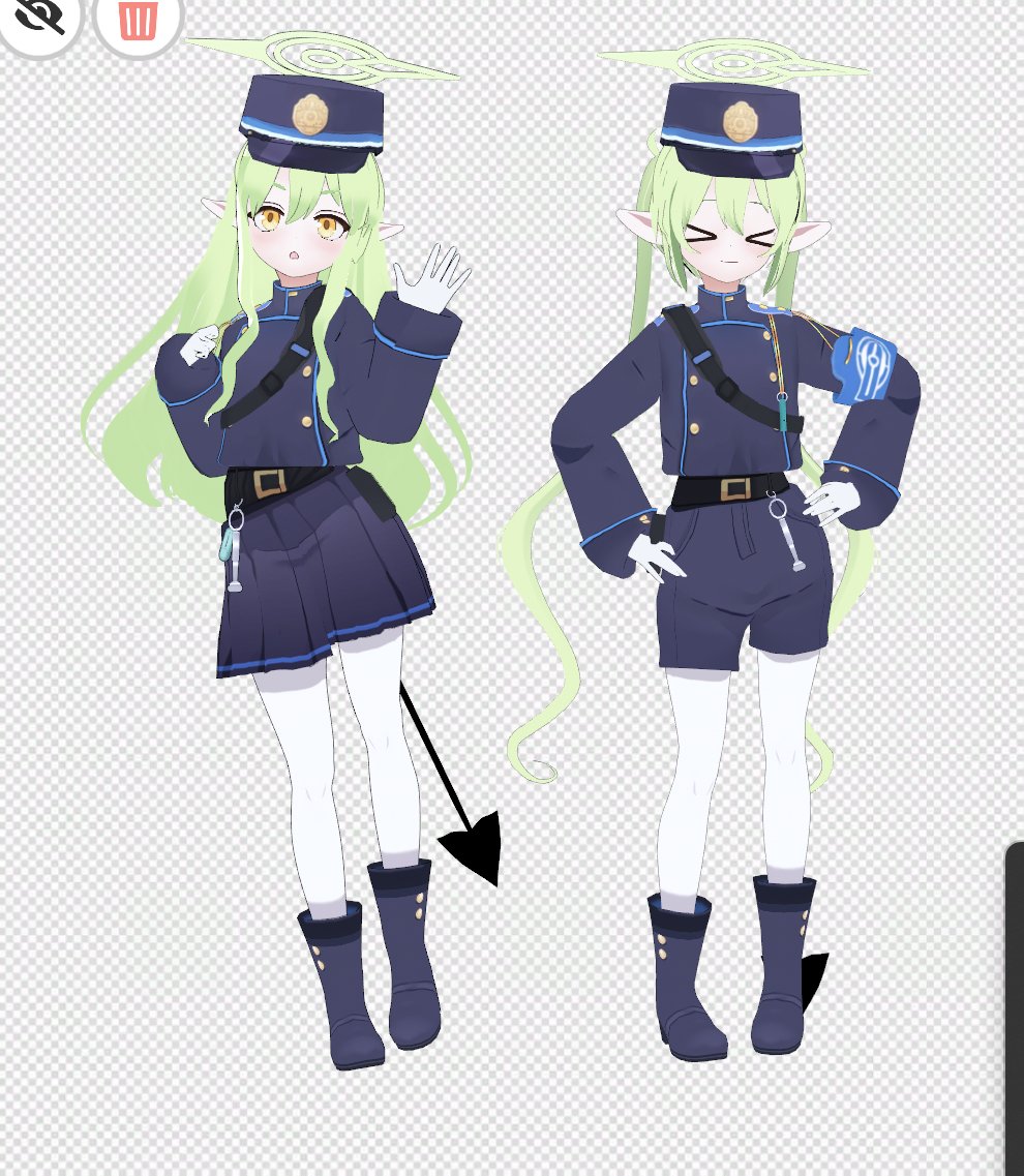 ブルーアーカイシュポガキ3Dモデル 橘ノゾミ & 橘ヒカリ VRM 1.2