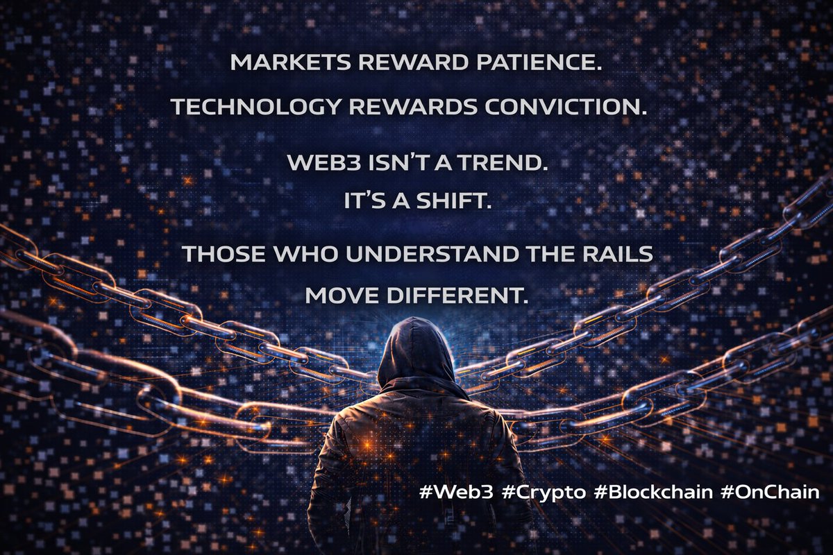 AlexanderB7098's tweet photo. Markets reward patience.
Technology rewards conviction.
Web3 isn’t a trend.
It’s a shift.@dagama_world
Those who understand the rails
move different.
#Web3 #Crypto #Blockchain #OnChain https://t.co/hExAX9zcbL