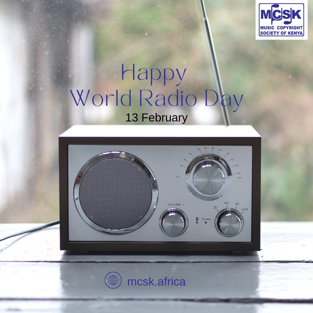 TheMCSK's tweet image. Happy #WorldRadioDay
Today, we celebrate radio as a powerful medium that informs, entertains, &amp;amp; unites communities. @TheMCSK applauds all radio stations that play &amp;amp; promote Kenyan music amplifying local voices &amp;amp; strengthening our cultural identity. 

#MCSK #KenyanMusic