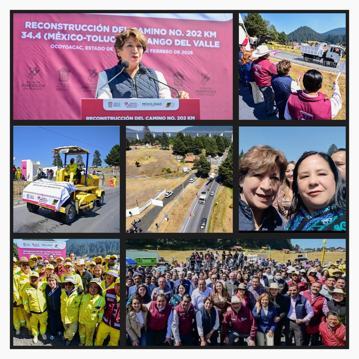 Arranca Gobernadora Delfina Gómez reconstrucción de cerca de 40 kilómetros del camino La Marquesa-Tenango en Edomex.El proyecto,se suma al “2026, El Año de las Obras en EdoMéx”, reducirá de 1 hora 30 minutos a solo 50 minutos el tiempo de circulación de más 28 mil automovilistas.