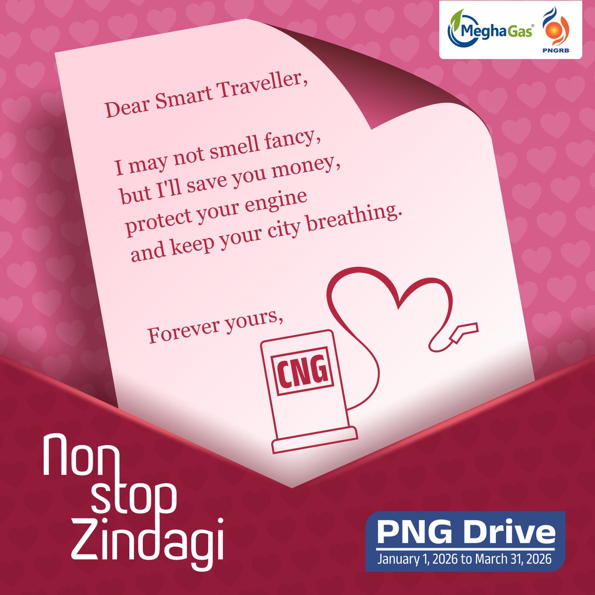 meghacitygas's tweet image. Love is not always about grand gestures. Sometimes it is about making smarter choices that care for your pocket, your engine, and the air we all share.​

Switch to CNG and keep the journey smooth, efficient, and responsible.​

#NonStopZindagi #CleanEnergyLife #CNG
