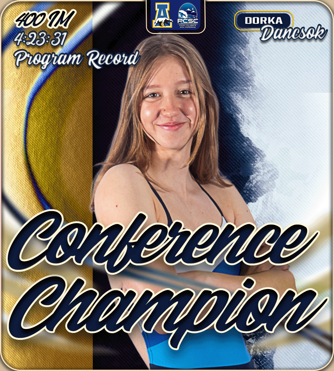 Conference 👏 Champion 👏

Dorka Dancsok took the top spot in the 400-yard IM at the PCSC Championships today, setting a new program record with a 4:23.31!

#NanookNation x #PCSCSwimming