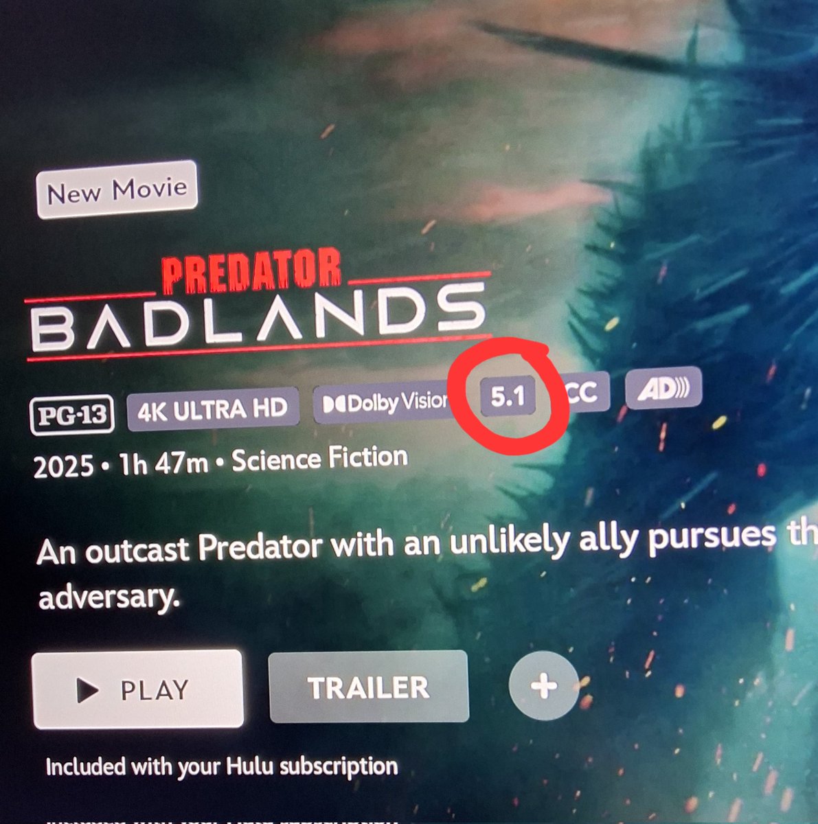 StuffedBurritoE's tweet photo. Um, hey @DisneyPlus and @hulu ...
If y'all are going to fully integrate, you need to include Dolby Vision to films that should be presented in it, and Especially Dolby Atmos to films that are mixed with it. Like, now, please. https://t.co/Urb5cu0yX7