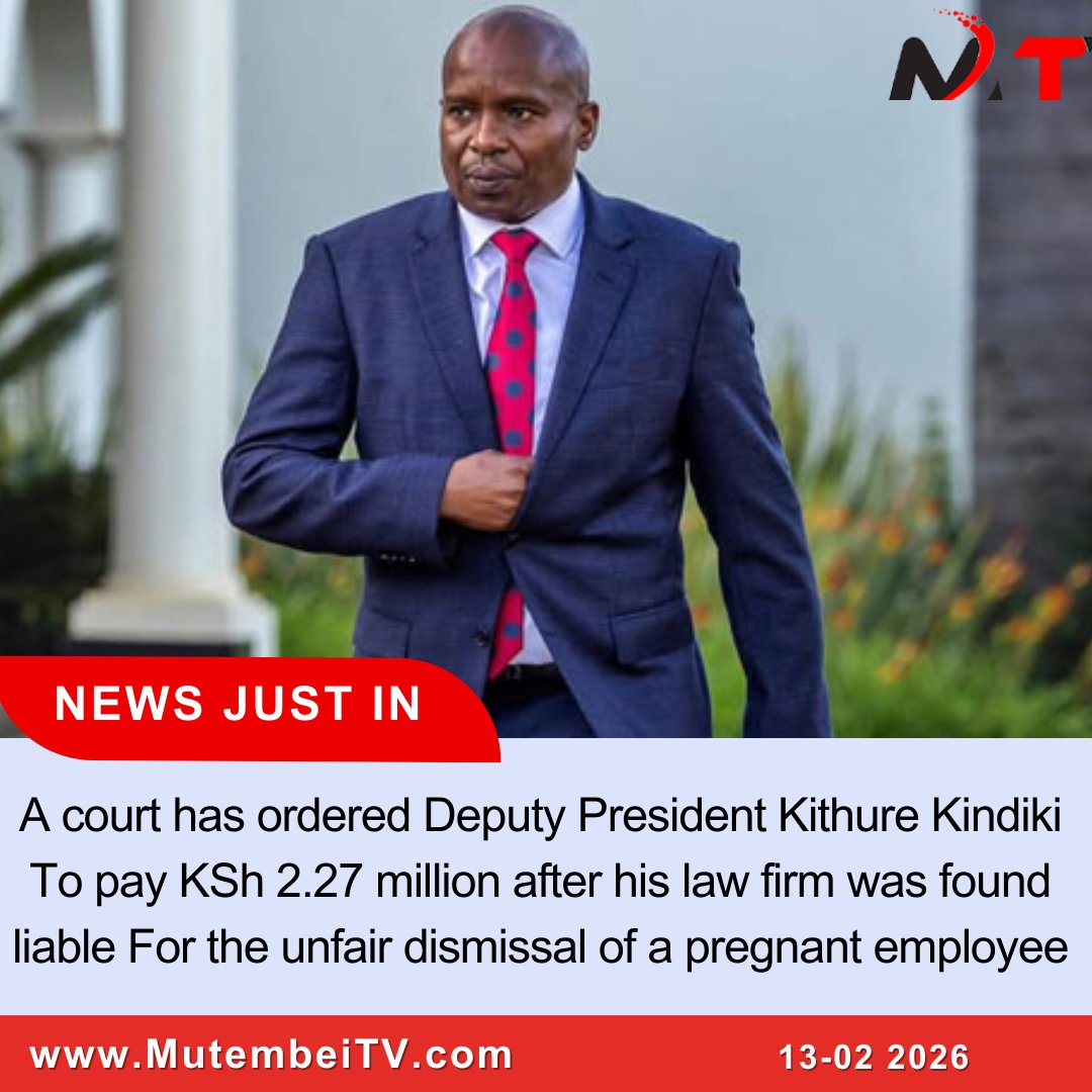 Breaking: Court Orders Deputy President Kindiki to Pay KSh 2.27 Million Over Unfair Dismissal of Pregnant Employee