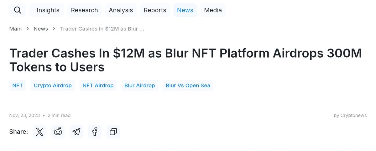 Skinny19999's tweet image. The top Blur airdrop receiver walked away with $12M. 

OpenSea is bigger than Blur in every single metric, and they're launching next month. 

This is going to be the biggest airdrop of 2026