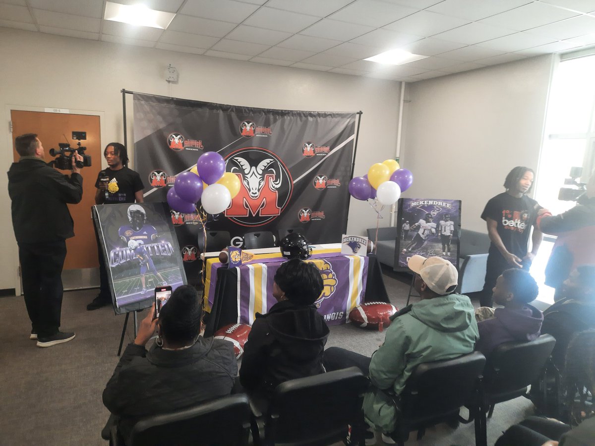 Congratulations to Manual Track &amp; Football Student Athletes Makai Hill &amp; Tyree Porter on their commitment to Western Illinois University and McKendree University respectively. GREAT JOB FELLAS! The best is yet to come.