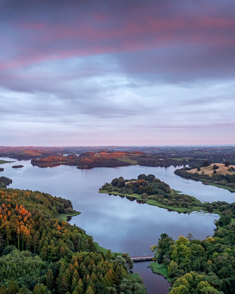 Aerial view of Lake Muckno, Castleblayney, County Monaghan, Ireland