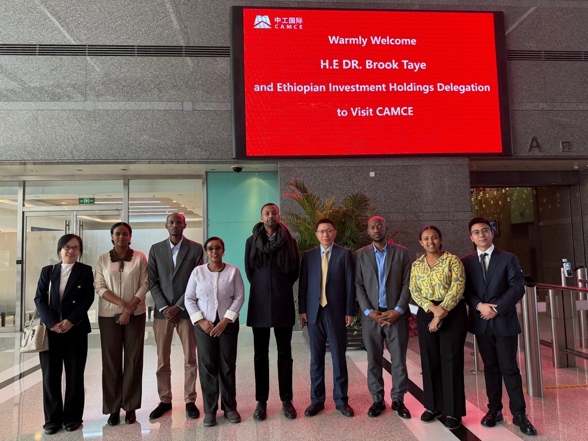 EIHEthiopia's tweet photo. Concluding its partner engagement and investor outreach visit to China, @EIHEthiopia held discussions with leading engineering firms #CAMCE and #CGCOC, exploring strategic collaboration to accelerate #Ethiopia’s development priorities. (1/2) https://t.co/2tuyM0lzGY