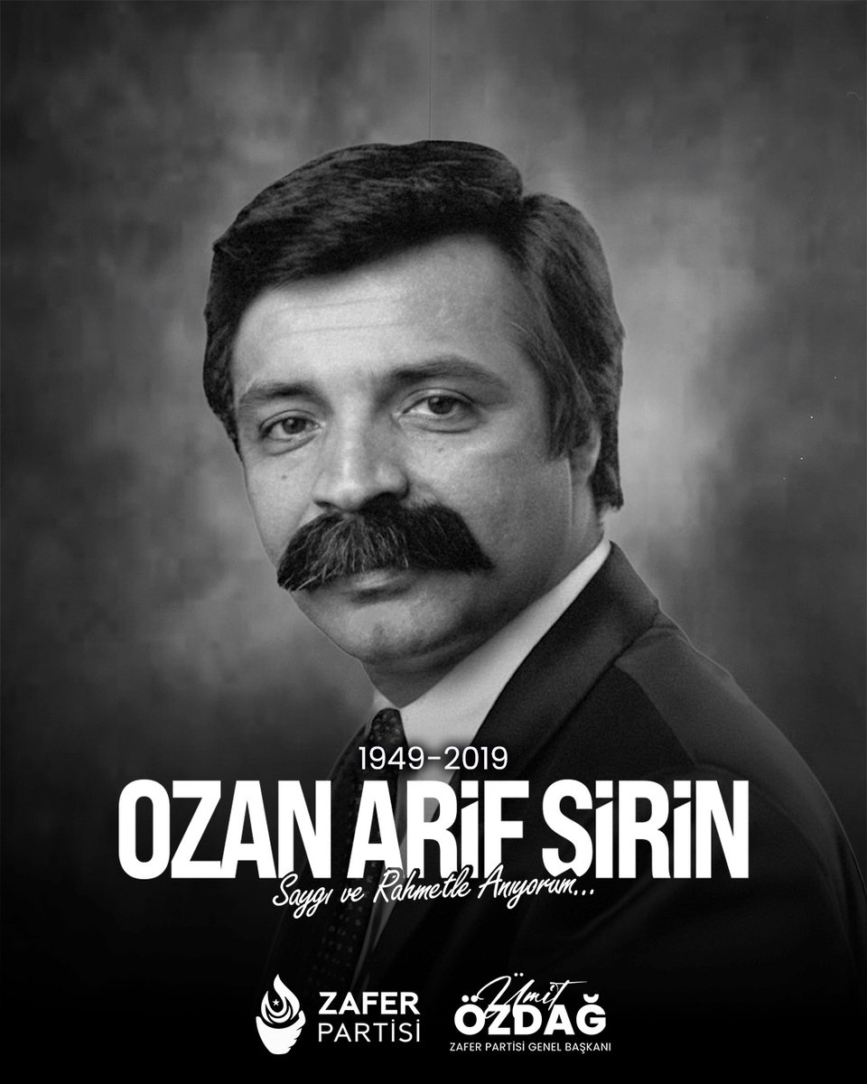 "Bazen kaderine küstü olmadı,
Söyledi olmadı, sustu olmadı,
O herkese dostdu, dostu olmadı,
Çoğunu defterden sildi yazsınlar"

Türk Halk Ozanı, Büyük Dava ve Mücadele Adamı Ozan Arif Şirin'i vefatının yıl dönümünde saygı ve rahmetle anıyorum.

#OzanArif

<a href="/zaferpartisi/">Zafer Partisi</a>