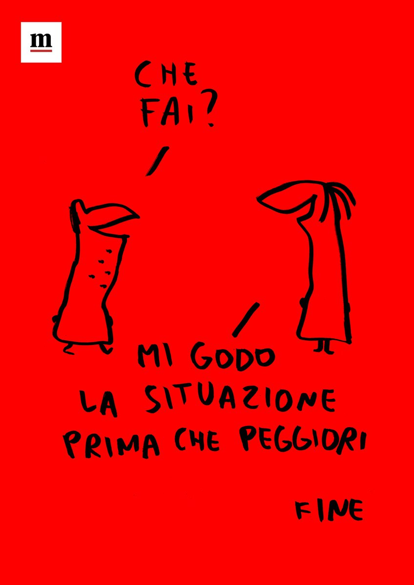 GliScarabocchi's tweet photo. Che fai

Scarabocchio dalla prima de @ilmanifesto, oggi in edicola. https://t.co/AblPBQuRMc