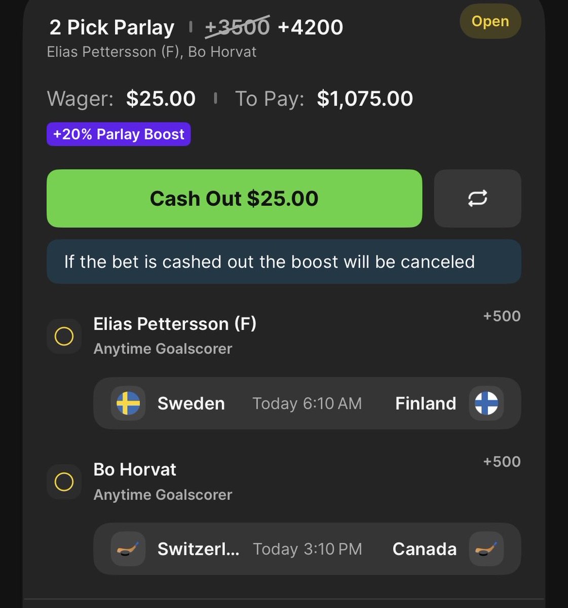 +500 on each? Have to chance it 😉