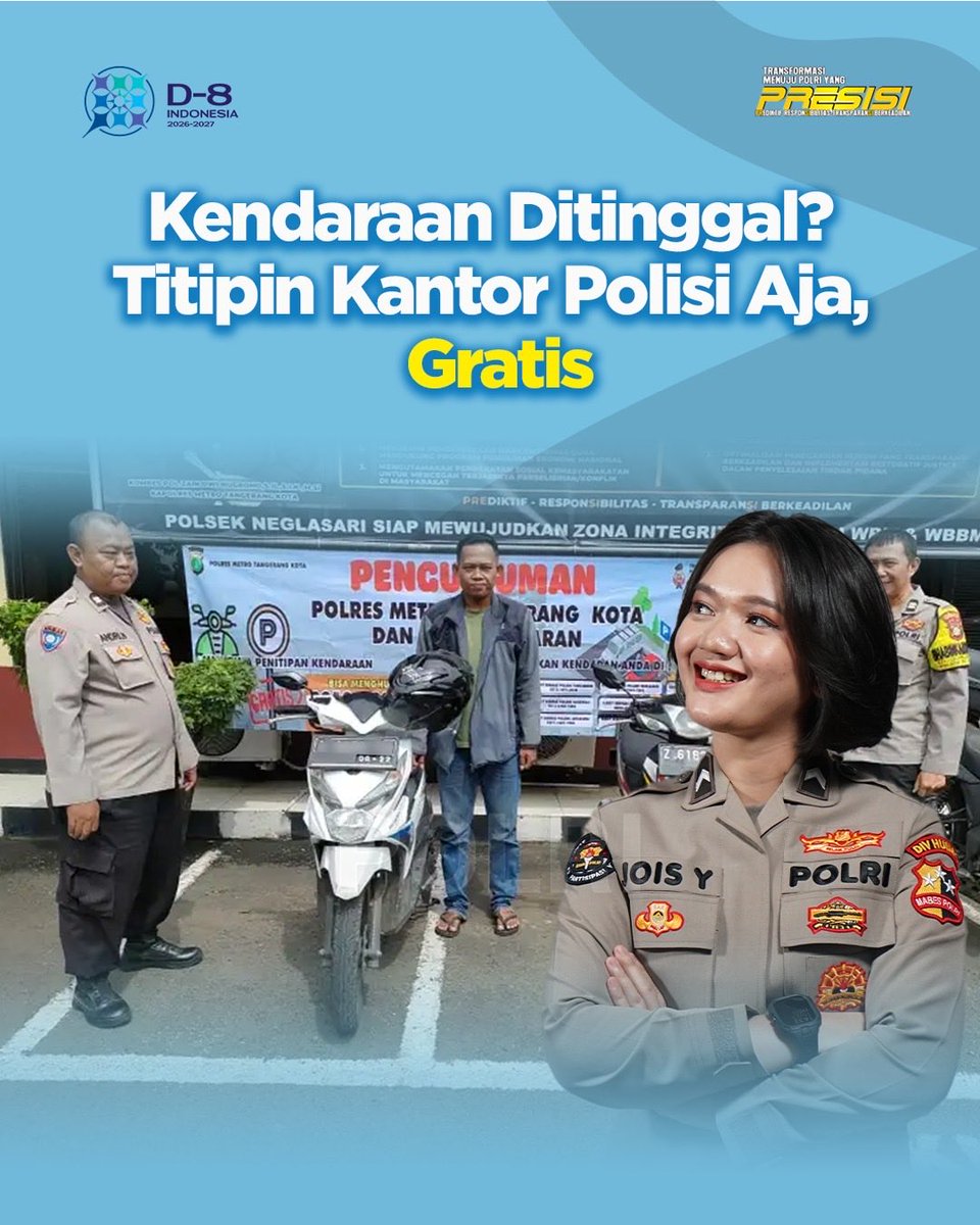 Liburan panjang? Jangan lupa amankan kendaraanmu. Ada layanan penitipan kendaraan bermotor gratis di kantor Polisi terdekat untuk bikin perjalanan lebih tenang. Cukup lengkapi fotokopi KTP pemilik dan STNK atau BPKB lalu nikmati liburan tanpa rasa cemas Sobat
#LiburanTenangNyaman