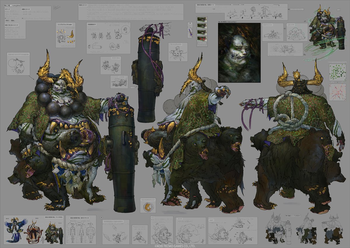 Takashi_Kojo's tweet image. 仁王3
(Released on February 6, 2026）
国松の感情の鬼 design
・傲岸鬼
・冒疾鬼
・執心鬼
・and rough
©KOEI TECMO GAMES CO., LTD.