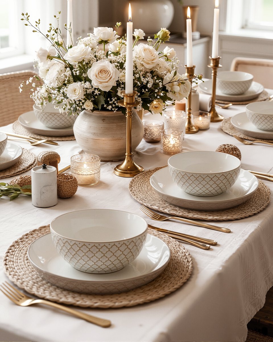 dowanceramics's tweet image. Hosting season is my favorite season.💝
Soft candlelight, layered place settings, fresh florals, and a table that invites everyone to stay a little longer.

#dowanceramics #Dowangifts #hostesslife
#homeentertaining #tablescapes #neutralhomedecor
#dinnerathome #neutralhomedecor