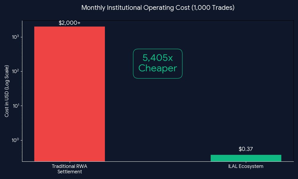 ronny_hz727's tweet photo. Numbers don't lie. Why spend $2,000/month on compliance friction when it could cost **$0.37**?We ran the benchmarks on ILAL vs traditional RWA settlement. The result: A 5,405x efficiency gain.Efficiency isn't just a metric; it's the only law in the $400T RWA era. 🧪⛓️

How did we achieve a 96.7% Gas reduction?Traditional ZK compliance verifies every transaction on-chain (~252k Gas). ILAL introduces Session Caching.We verify once, cache the trust, and let the v4 Hook do the rest at 15k Gas.🛡️ ZK-Privacy ⚡️ Institutional Speed 💸 Sub-$0.01 per trade 

The infrastructure for the future of finance isn't a theory. It's 16,472 lines of code delivering performance that legacy systems can't even dream of.@OndoFinance, @Uniswap, let's stop talking about "potential" and start talking about Standard. 🦁🏦#ILAL #RWA #ZKP #UniswapV4