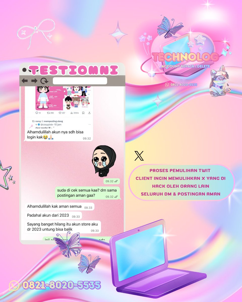 initiatiive's tweet image. JASA AKUN SOSMED✅

&amp;gt;PULIHKAN BALIKIN AKUN LUPA PASWORD/KE HACK
&amp;gt;JASA LACAK LOKASI ORANG
&amp;gt;SADAP WA
&amp;gt;LACAK HP HILANG BY NO HP/IMEI
&amp;gt;LACAK PENIPU/REVENGEPORN
&amp;gt;JASA UNSUS AKUN/UNSUSPEND
&amp;gt;JASA HACK/PEMULIHAN AKUN EMAIL,IG,WA,X,FB,TIKTOK!
  
TRUSTED, AMANAH❗️
wa.me/6282180205535
