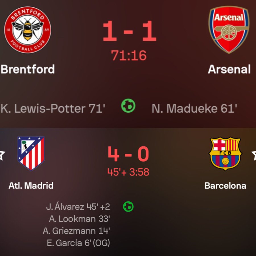 Arsenal and Barca tears, rivals happiness 😂

What a time to be alive!