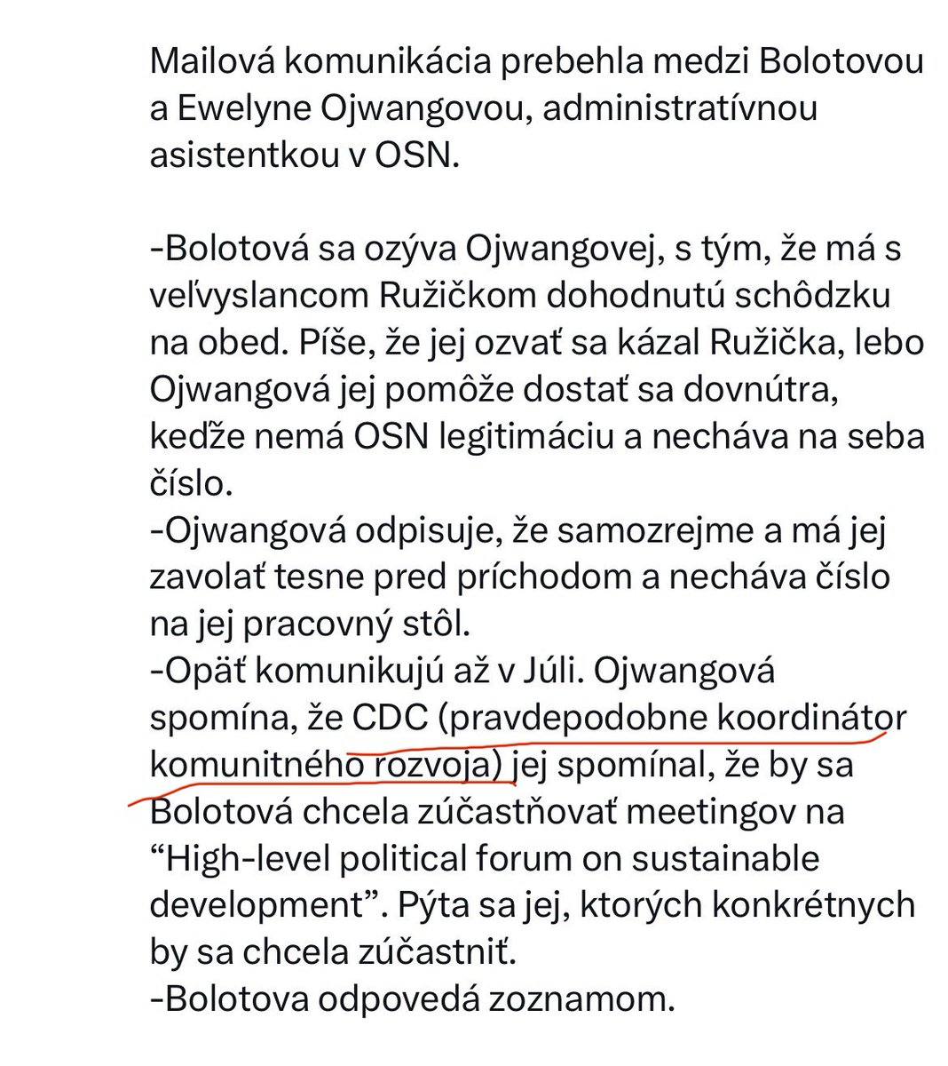 Ružička, Lajčákova pravá ruka sa chytila do pasce a klame, až sa práši. 

Pár dní dozadu som sem pridal emaily, v ktorých sa Renata Bolotova, Epsteinova obeť/asistentka/volavka v mailoch do OSN odvoláva na Ružičku. Do postu som schoval pre Ružičku menšiu nášlapnú mínu, ktorú som
