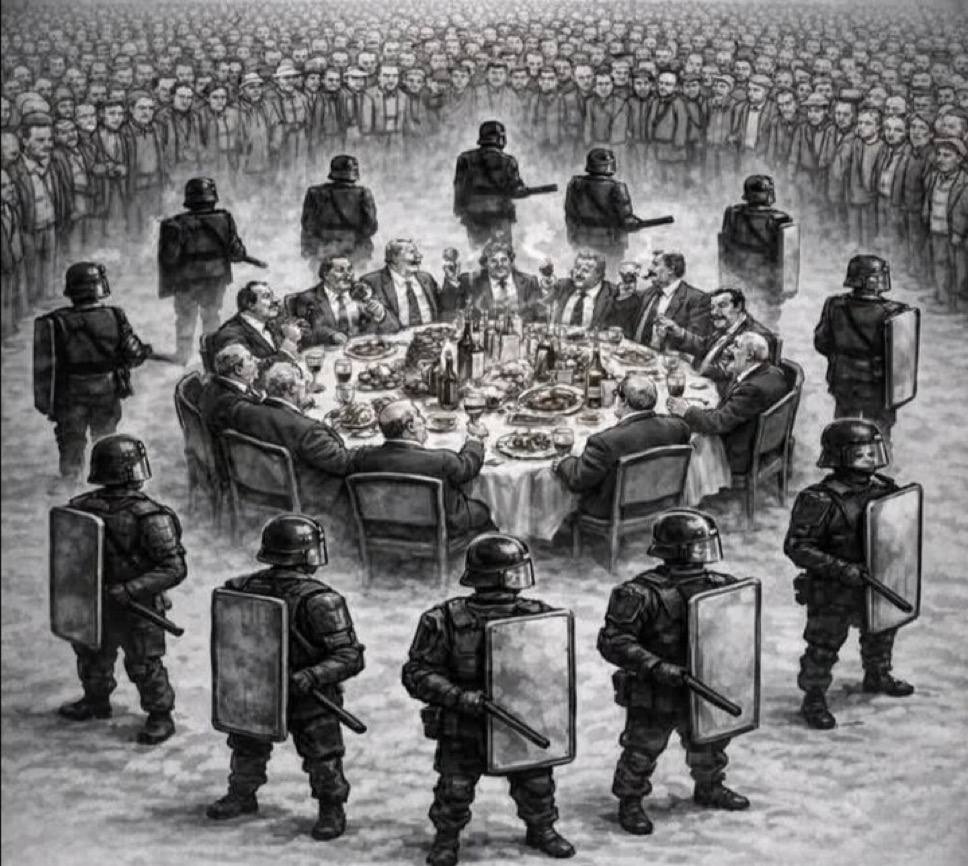 'There are 2 types of thieves in the world: The small thieves who are caught by the police and the big thieves who are protected by the police.'

— B. Brecht, on the 128th anniversary of his birth, on the role of the police and other repressive forces in the capitalist system.