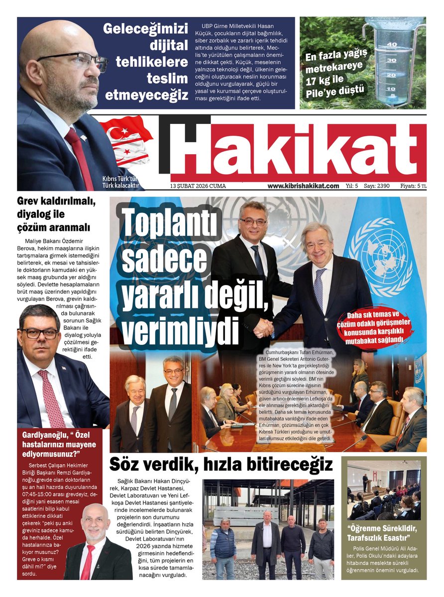 13 Şubat 2026 Cuma. HAKİKAT’TE bugün…